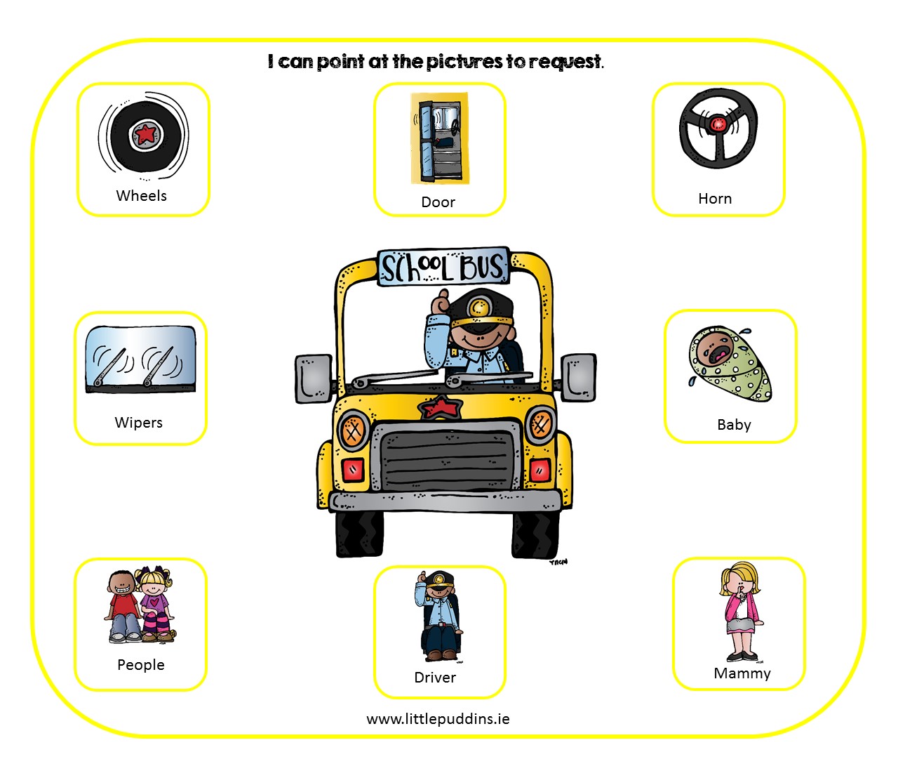 Wheels on the Bus Free Printable Little Puddins