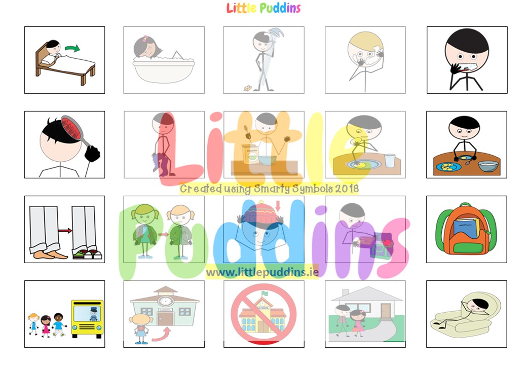 Free Printable Daily Visual Schedule Little Puddins